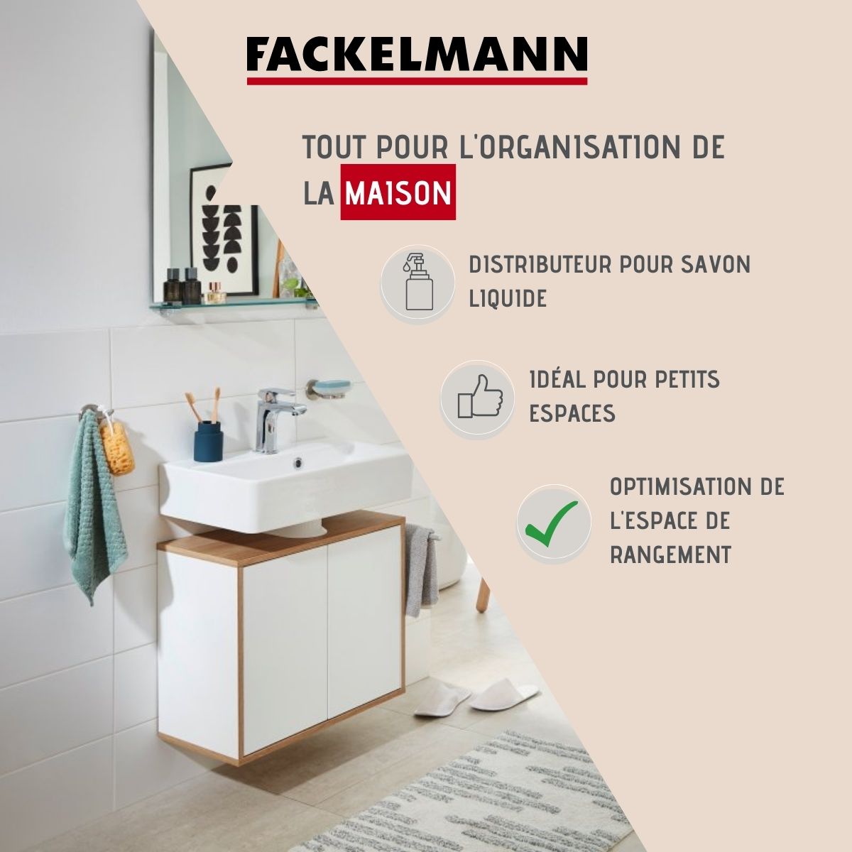 Distributeur de savon mural verre et chromé  Vision Fackelmann - Mathon - 2