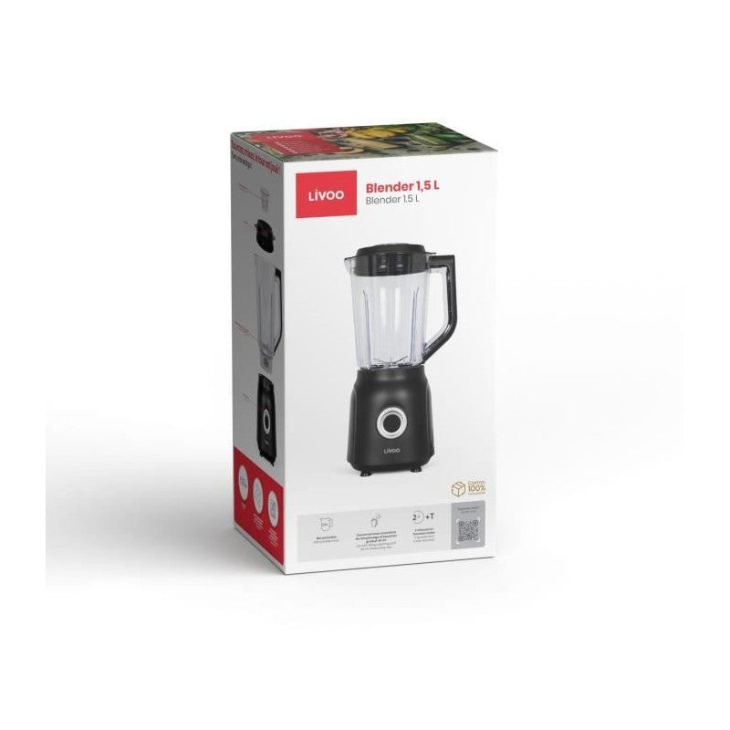 Blender - Livoo - 1,5 L - 600 W - 22 000 Tours/min - 2 Vitesses - Noir Livoo - Mathon - 5