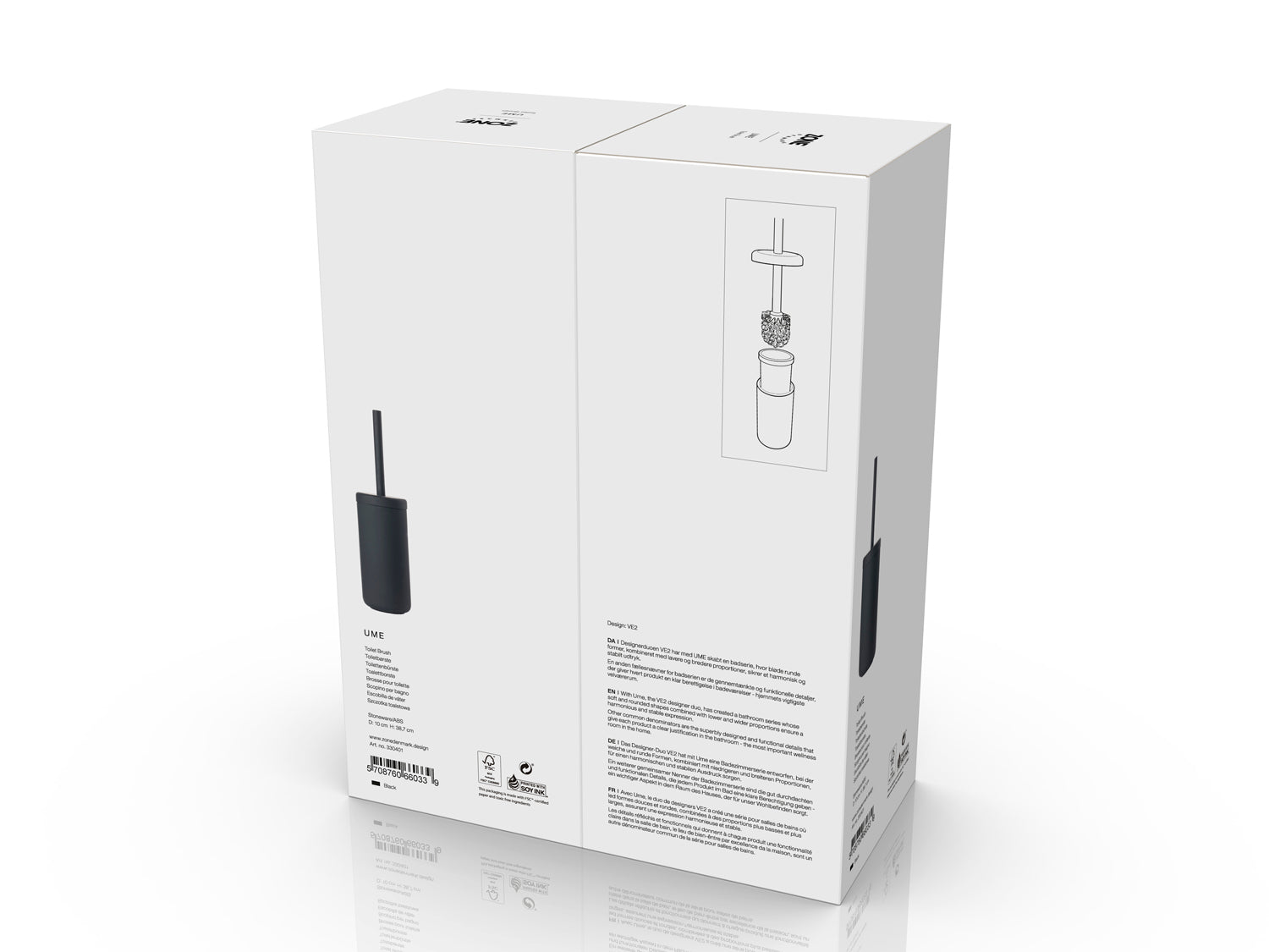 Brosse de toilette UME en grès et polypropylène Noir Zone Denmark - Mathon - 5