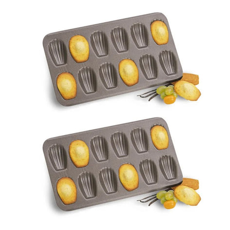 Lot de 2 plaques 12 madeleines revêtu antiadhérent Mathon - Mathon - 1