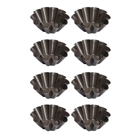 Lot de 8 moules à briochettes individuels 8cm Gobel - Mathon - 1