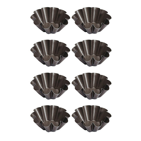 Lot de 8 moules à briochettes individuels 8cm Gobel - Mathon - 1
