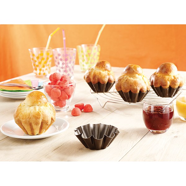 Lot de 8 moules à briochettes individuels 8cm Gobel - Mathon - 2