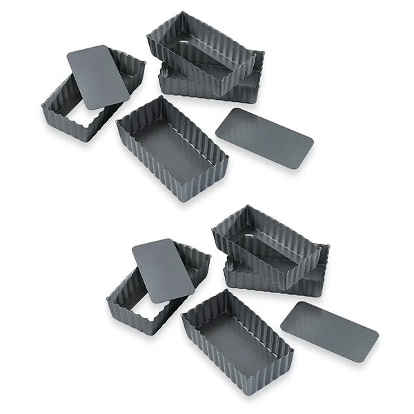 Lot de 8 moules à tartelettes à fond amovibles Mathon - Mathon - 1