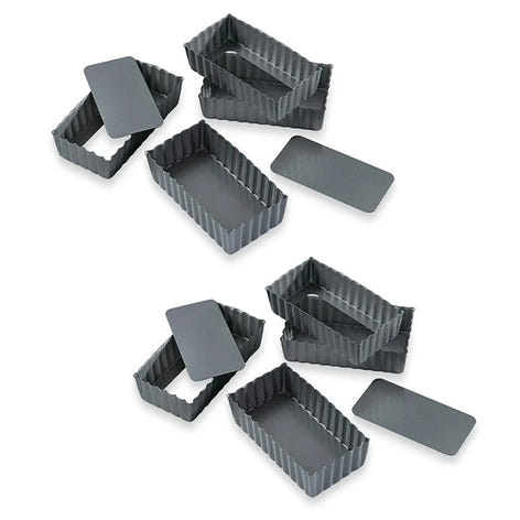 Lot de 8 moules à tartelettes à fond amovibles Mathon - Mathon - 1