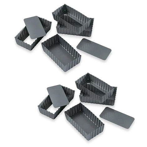 Lot de 8 moules à tartelettes à fond amovibles Mathon - Mathon - 1