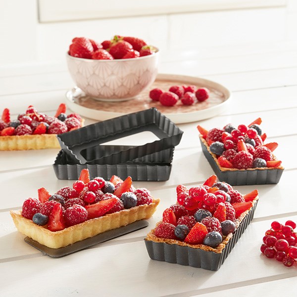 Lot de 8 moules à tartelettes à fond amovibles Mathon - Mathon - 4