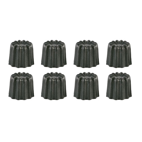 Lot de 8 moules à canelés en aluminium anti-adhésif 4,5cm Patisse - Mathon - 1