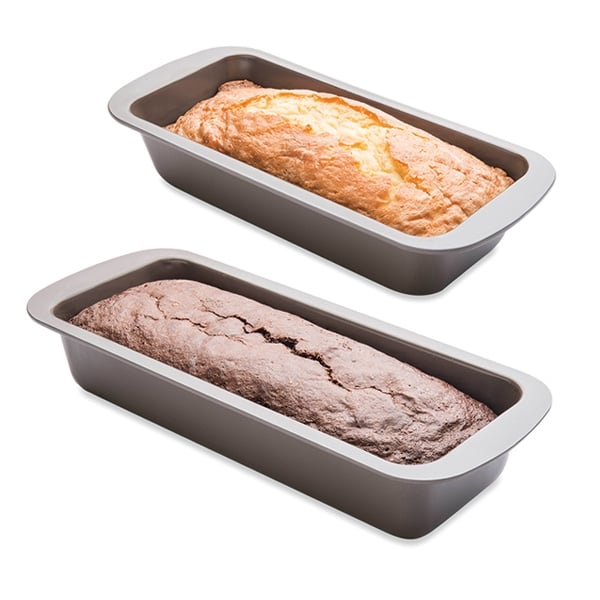 Lot 2 moules à cake 25 et 30 cm acier revêtement antiadhérent Mathon - Mathon - 1