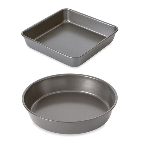 Lot 2 moules à manqué rond et carré acier revêtement antiadhérent 23 cm Mathon - Mathon - 2
