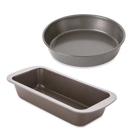 Lot moule à manqué rond 23 cm et moule à cake 25 cm acier revêtement antiadhérent Mathon - Mathon - 2