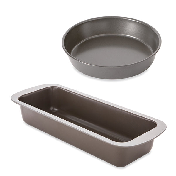 Lot moule à manqué rond 23 cm et cake 30 cm acier revêtement antiadhérent Mathon - Mathon - 2