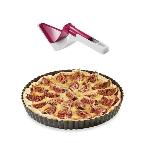 Lot moule à tarte revêtu 24,5 cm et pelle à tarte avec poussoir - Mathon - 1