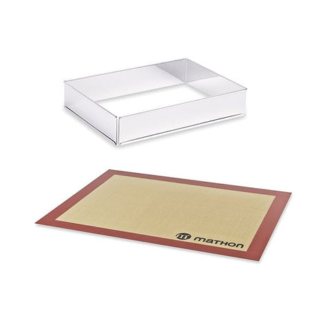 Lot Rectangle à gâteau extensible et Tapis de cuisson pro en silicone Mathon - Mathon - 1