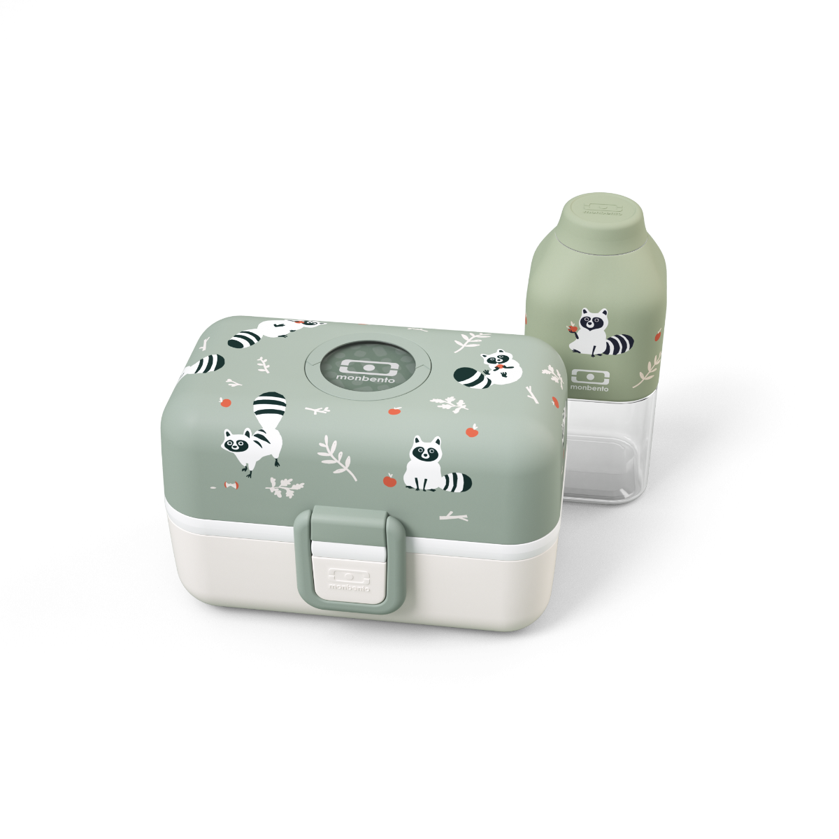 Coffret cadeau enfants lunch box compartimentée Tresor vert Raccoon 800ml Monbento - Mathon - 4