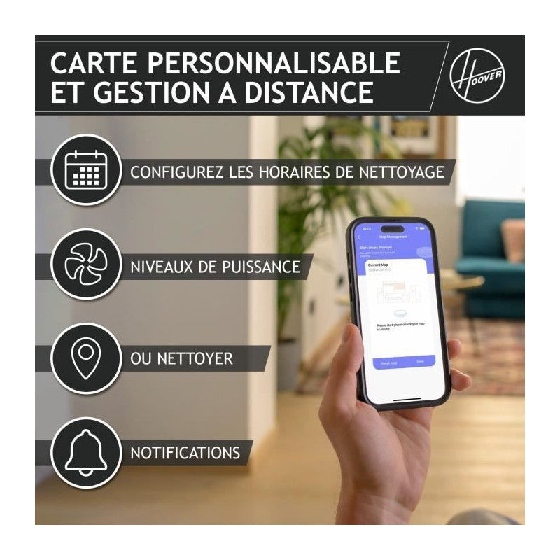 Robot Aspirateur Dry -   - Hg410d - 4000 Pa - Autonomie : 120 Min - 65 Dba Hoover - Mathon - 6