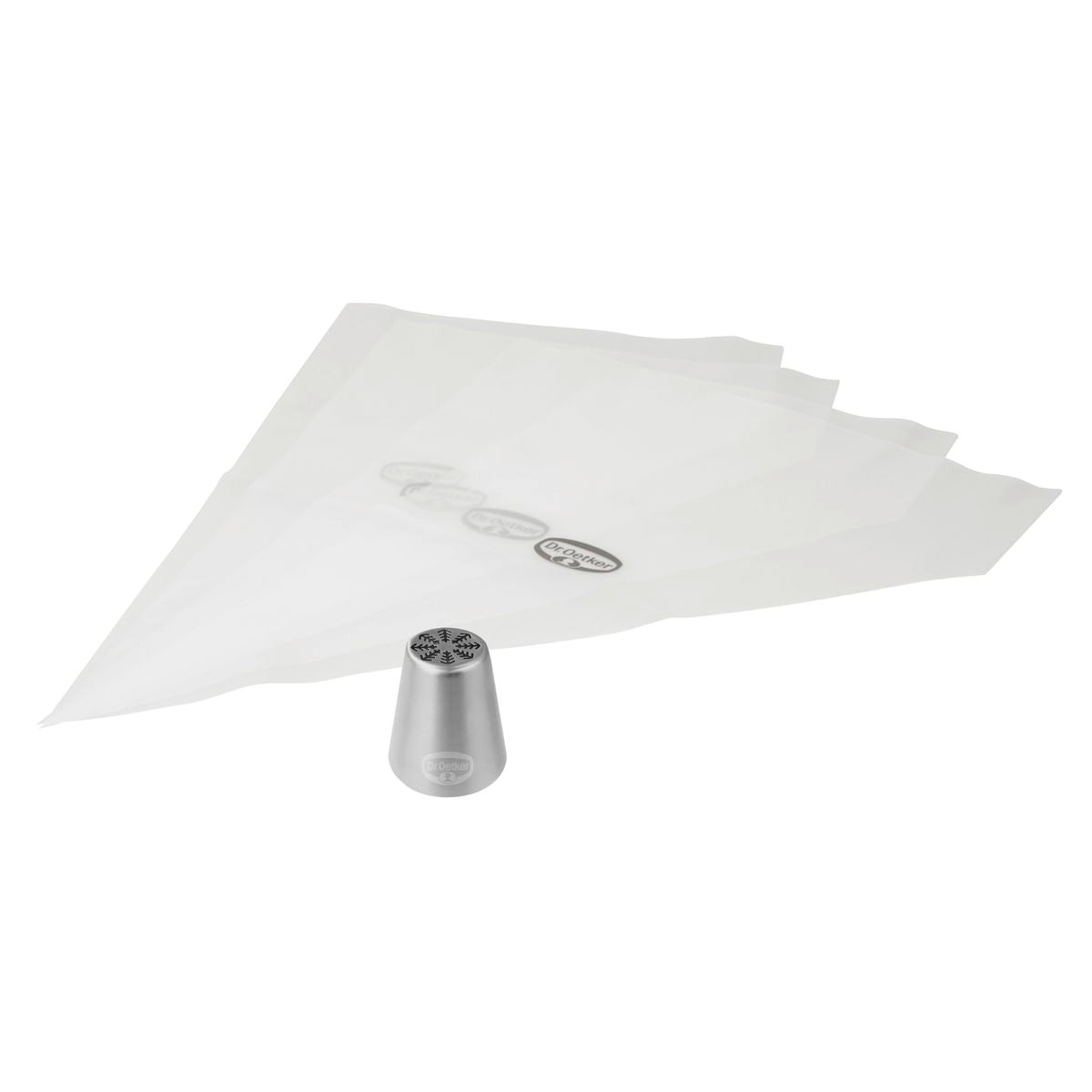 Lot de 4 poches à douille et embout cristal de glace en inox  Baker Edition Dr. Oetker - Mathon - 1