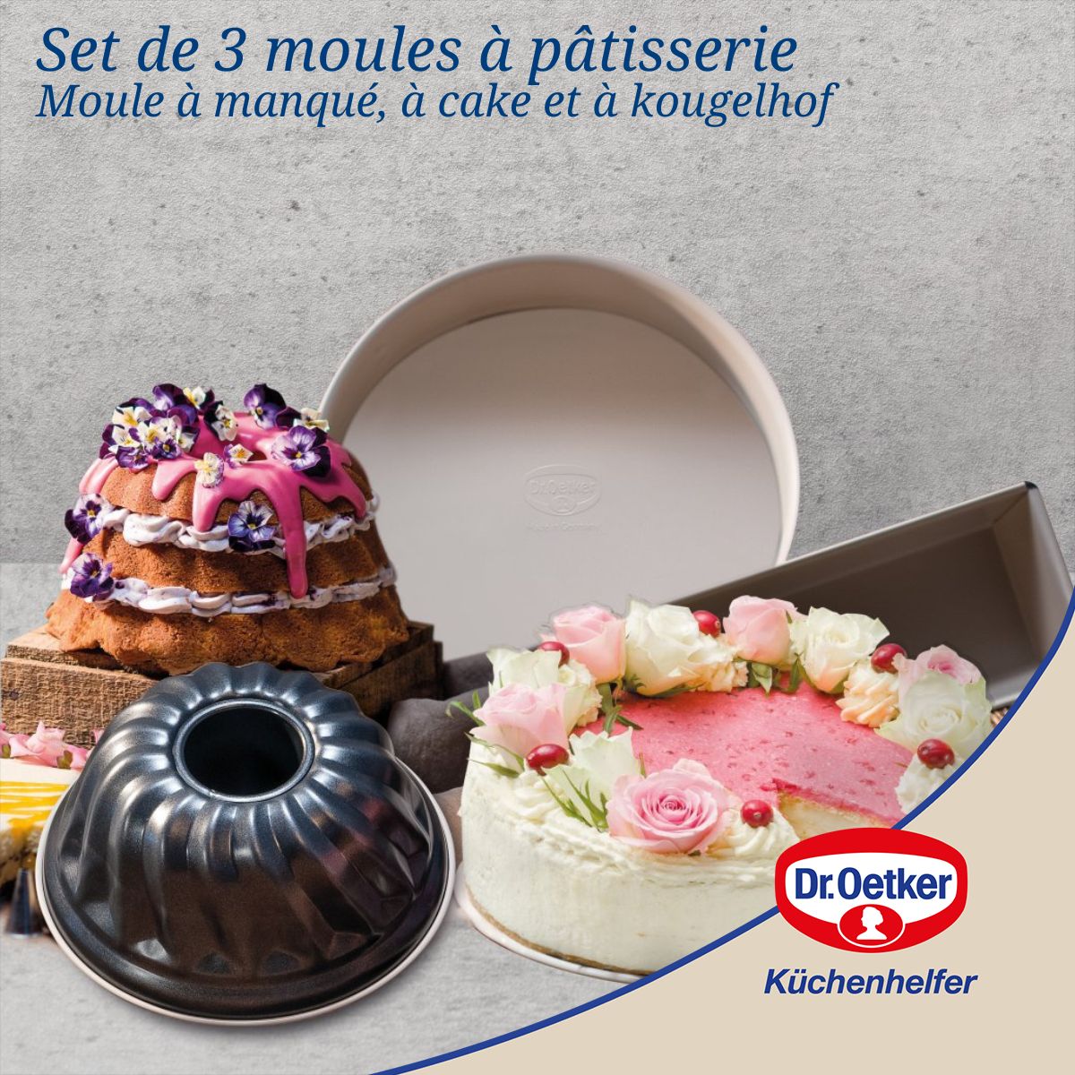 Set de 3 moules à pâtisserie Dr Oetker Back-Trend Dr. Oetker - Mathon - 2