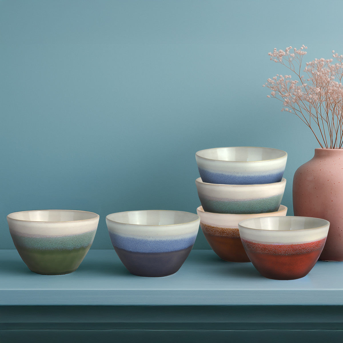 Fuji - Set de 4 bols 60 cl assortis Médard de Noblat - Mathon - 7