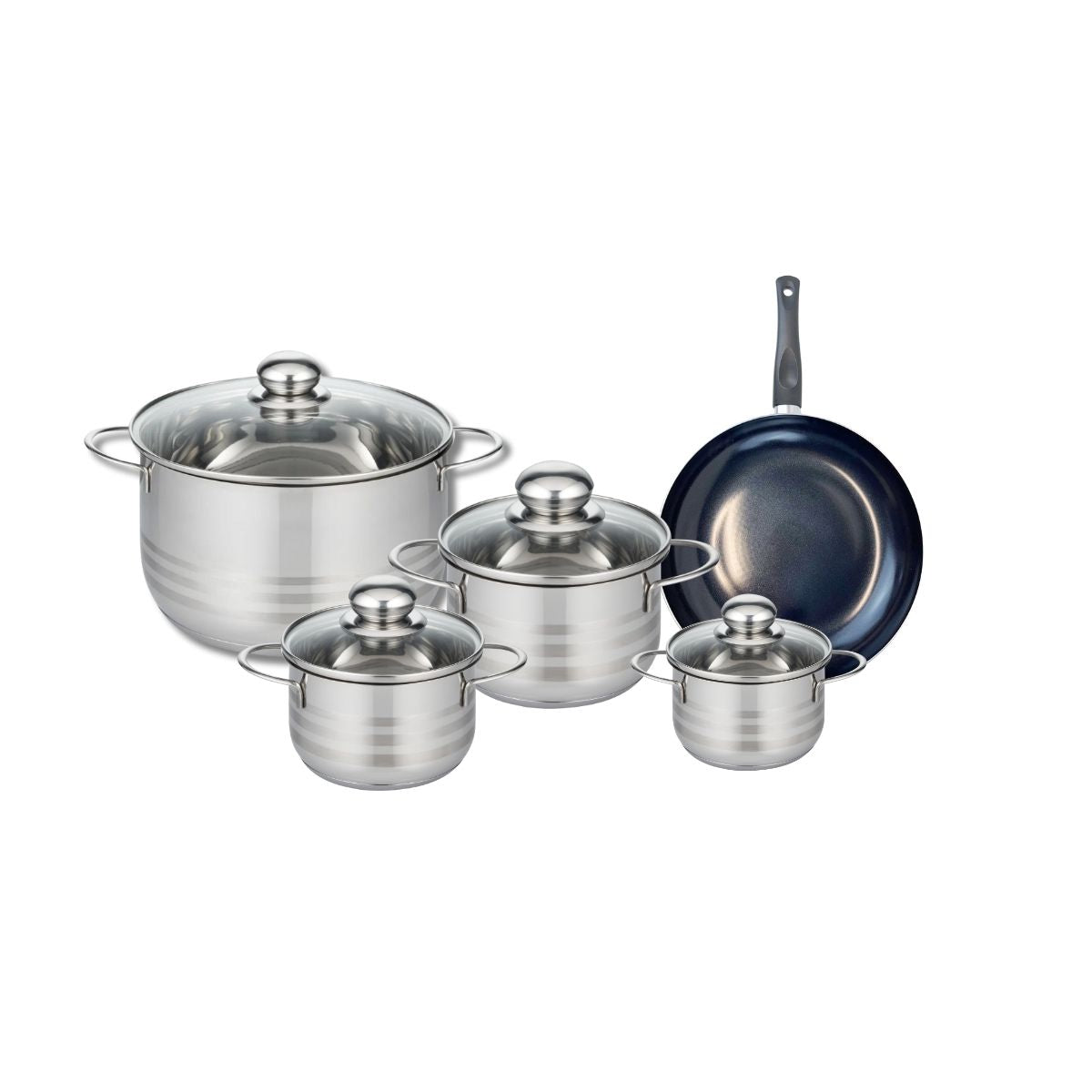 Ensemble de 1 Poêle de cuisson 20 cm et 4 faitouts 12, 14, 16 et 24 cm  Prima Brillant Elo - Mathon - 1