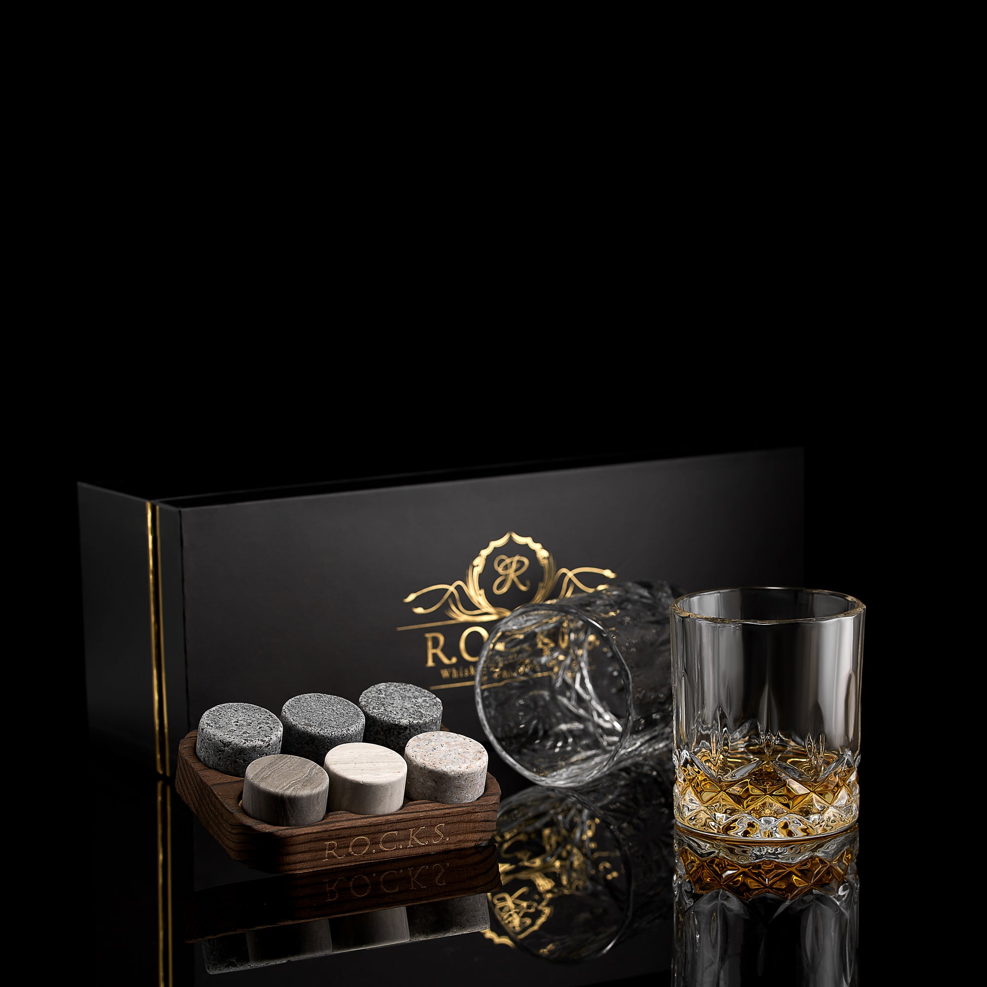 Coffret Cadeau Connoisseur Set - Pierres à Whisky ROCKS & Verres à Cocktail Signature - Mathon - 2