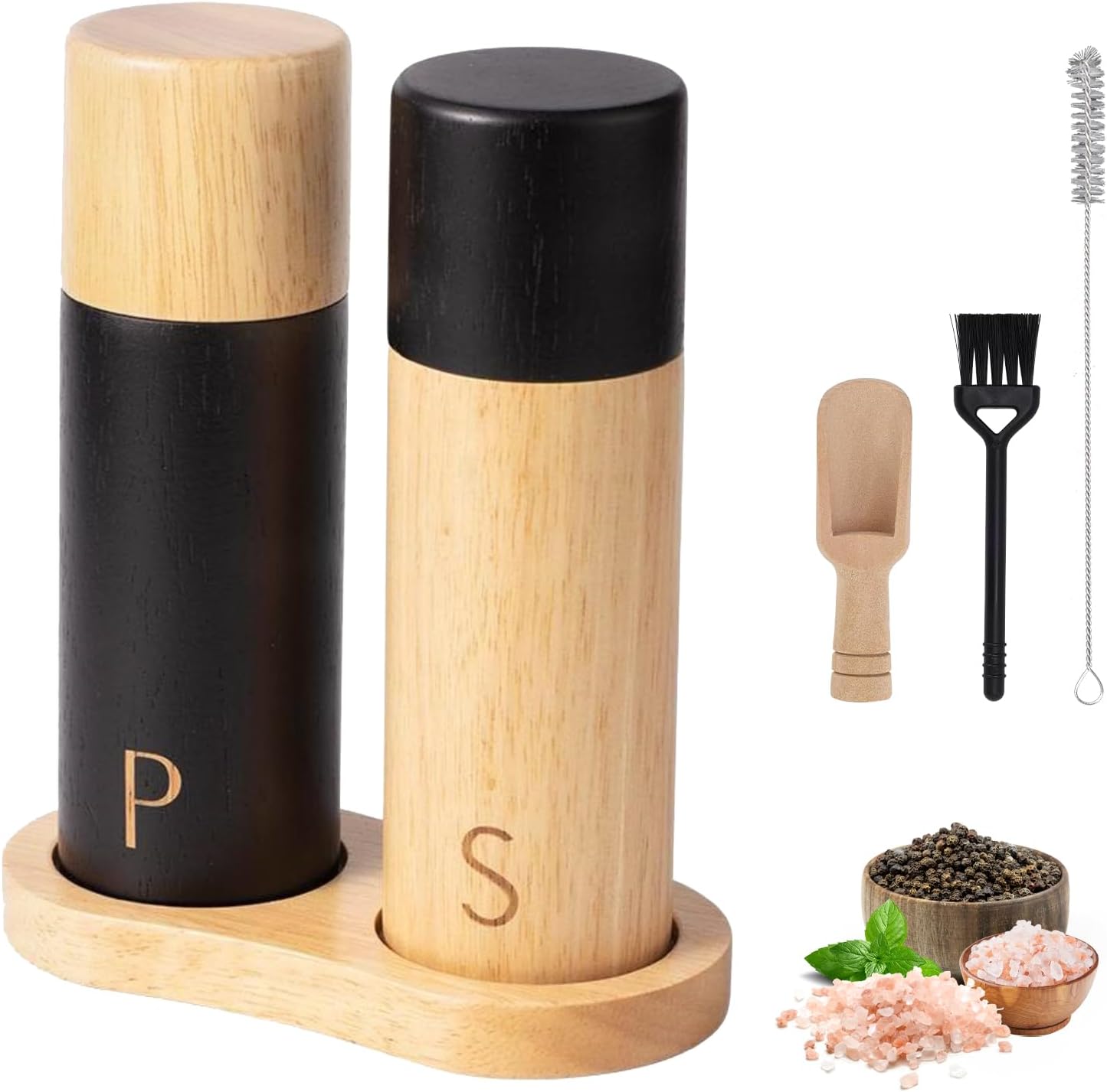 Moulin à Poivre et Sel en Bois Avec Plateau Vendos85 - Mathon