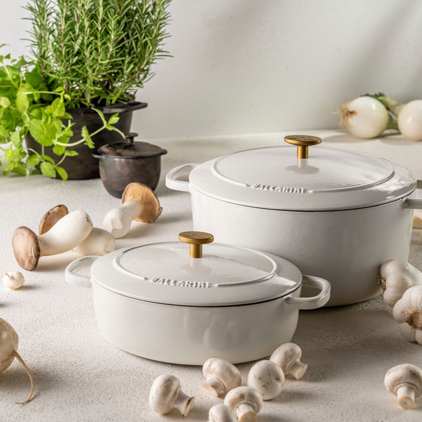 Cocotte Ballarini 33 cm, Ovale, Blanc ivoire, Fonte Ballarini - Mathon - 2