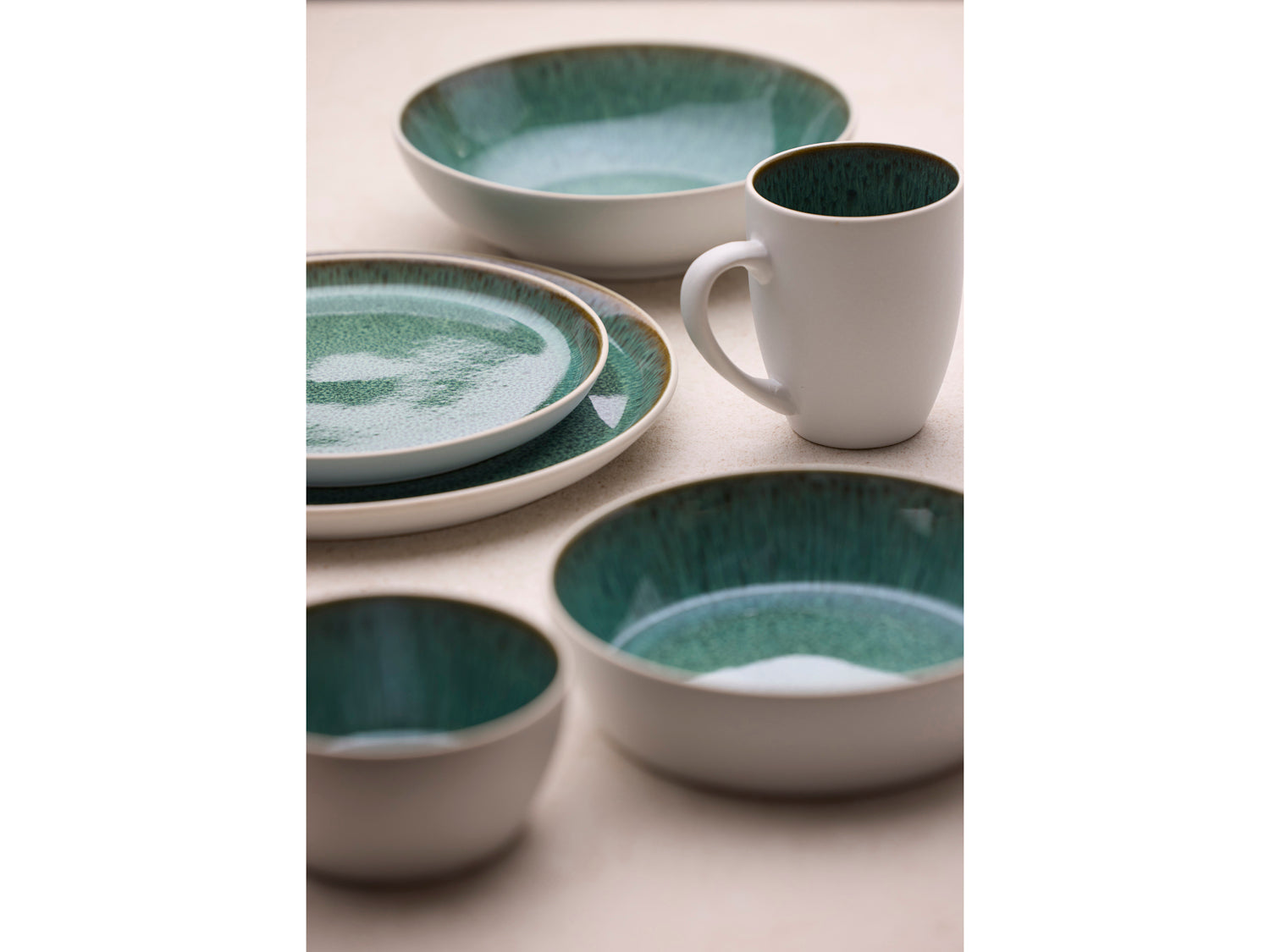 Mug Gastro en Grès Blanc/Vert Bitz - Mathon - 9