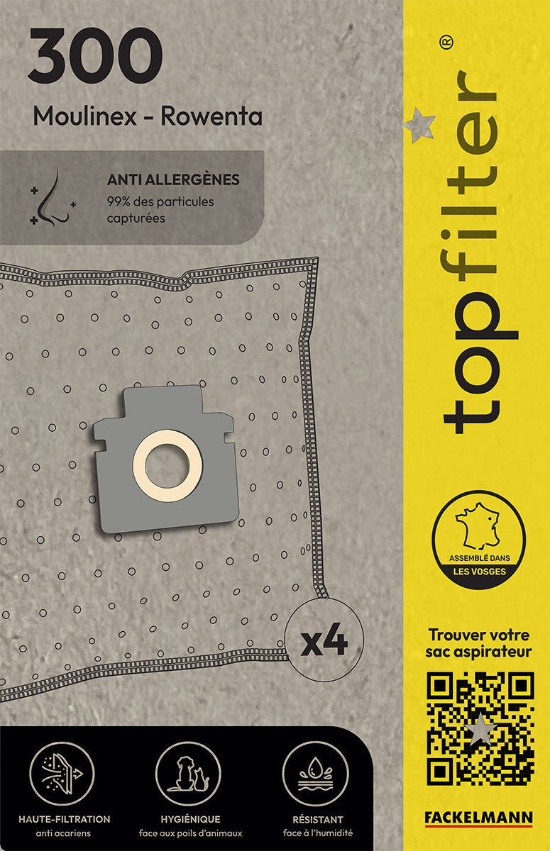 Lot de 4 sacs aspirateur Hoover TopFilter Premium TopFilter - Mathon - 1