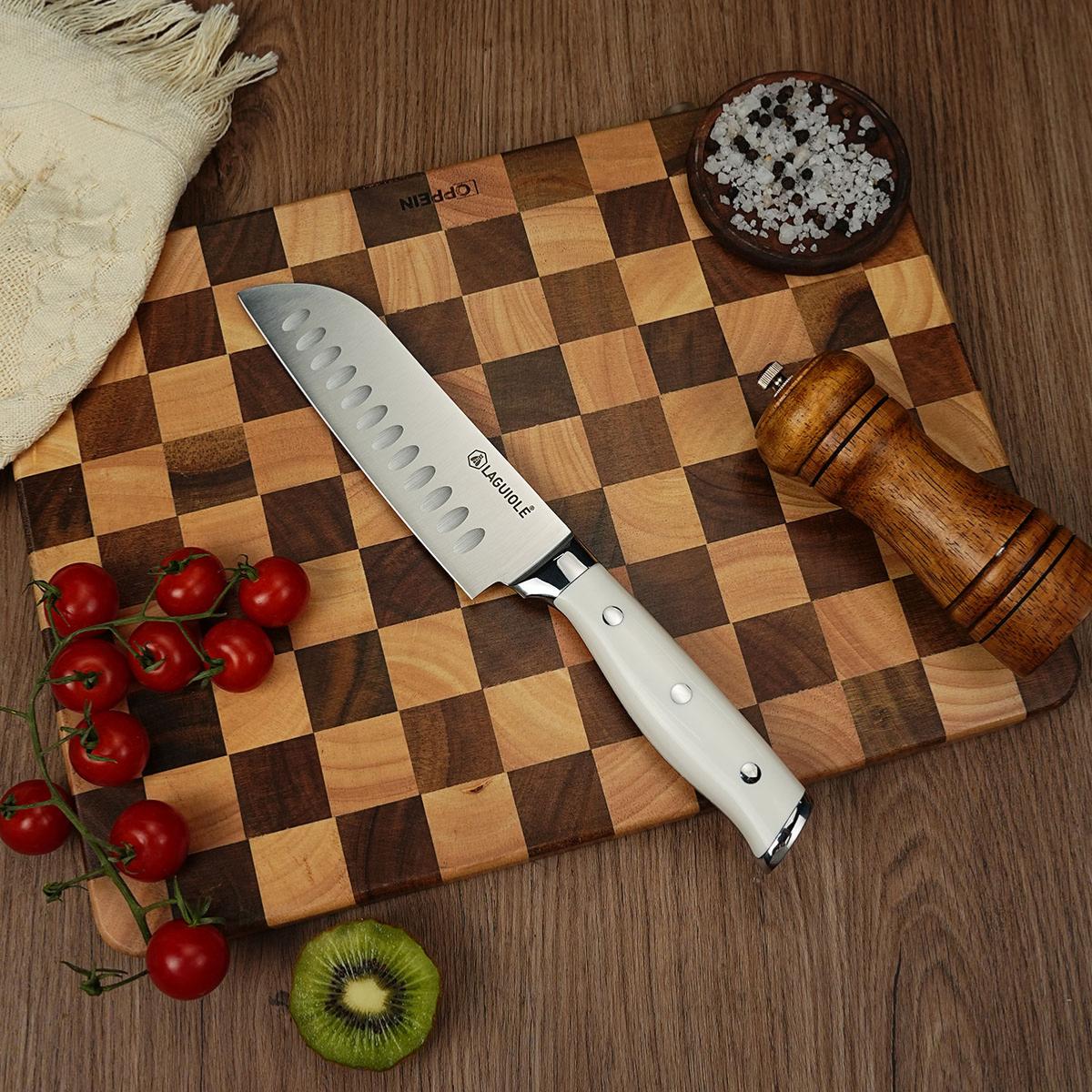 Couteau santoku blanc 29cm - "Elégance" Laguiole Cuisson - Mathon - 3