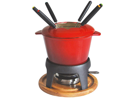 Service à fondue 6 personnes en fonte rouge 385050 Baumalu - Mathon - 2