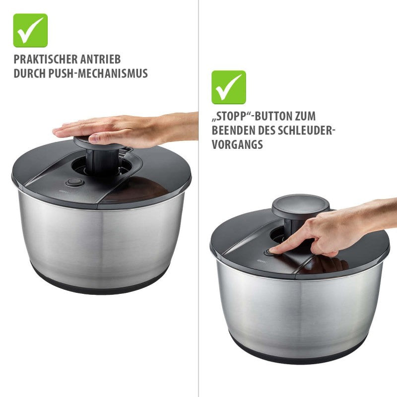 Essoreuse à salade PUSH IT, acier inoxydable, Ø 25 cm Gefu - Mathon - 4