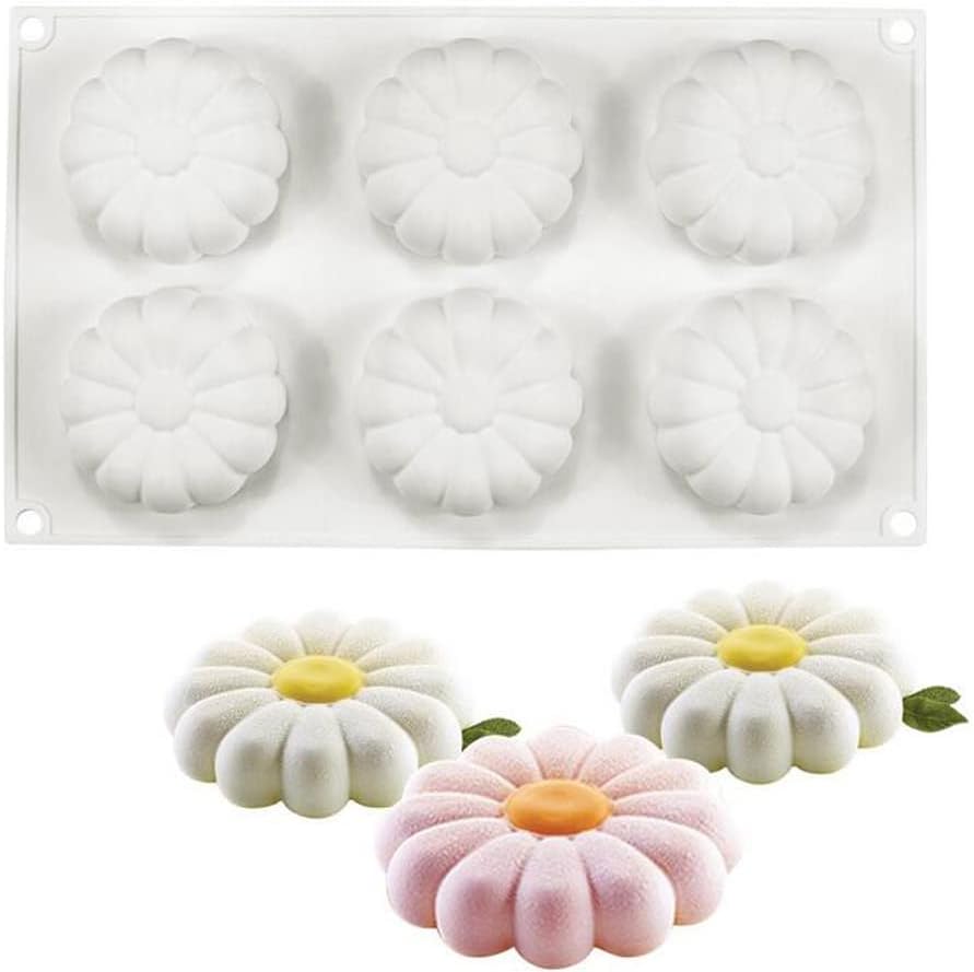 moule de bougie de savon de DIY de Bakeware 3D, 6 Trous Petites Marguerites Vendos85 - Mathon