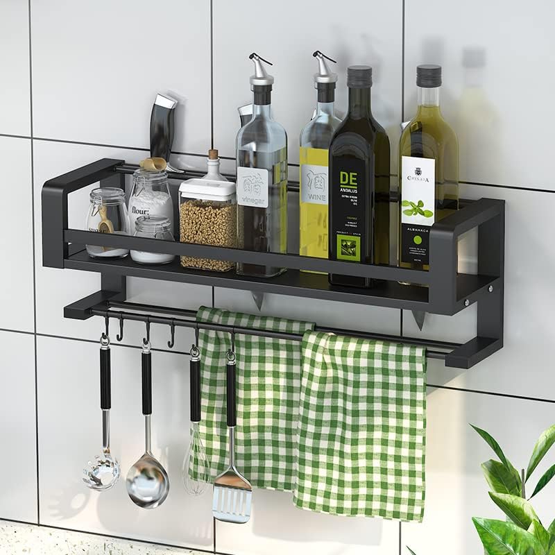 Étagère murale à épices montée Multifonction, convient pour la cuisine, la salle de bain noir Vendos85 - Mathon