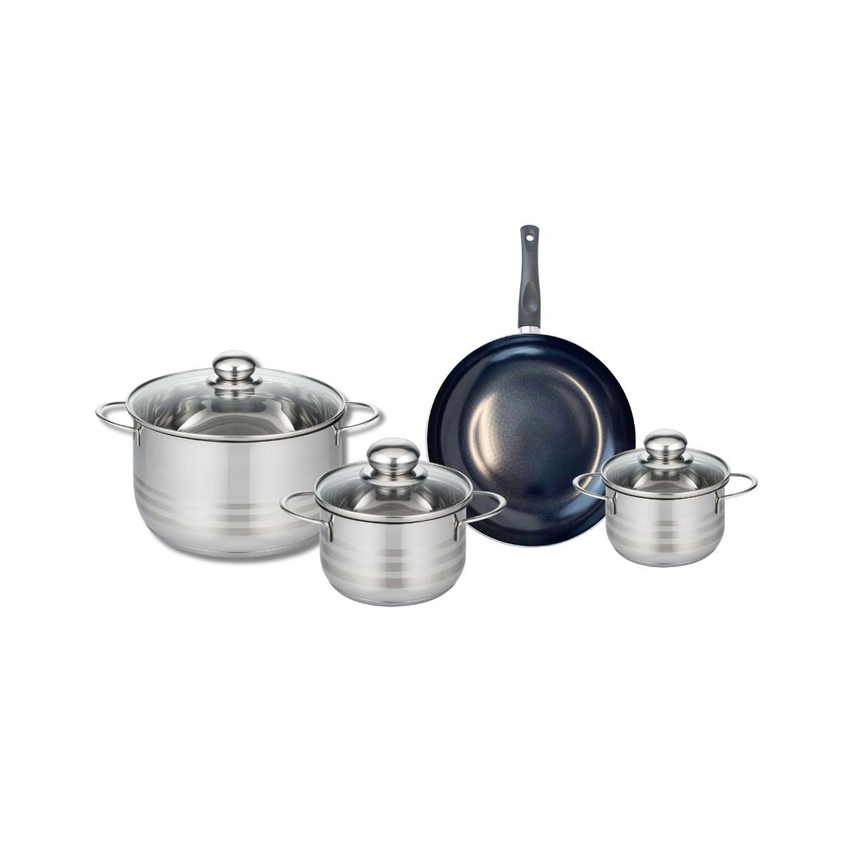 Ensemble de 1 Poêle de cuisson 20 cm et 3 faitouts 12, 14 et 20 cm  Prima Brillant Elo - Mathon - 1
