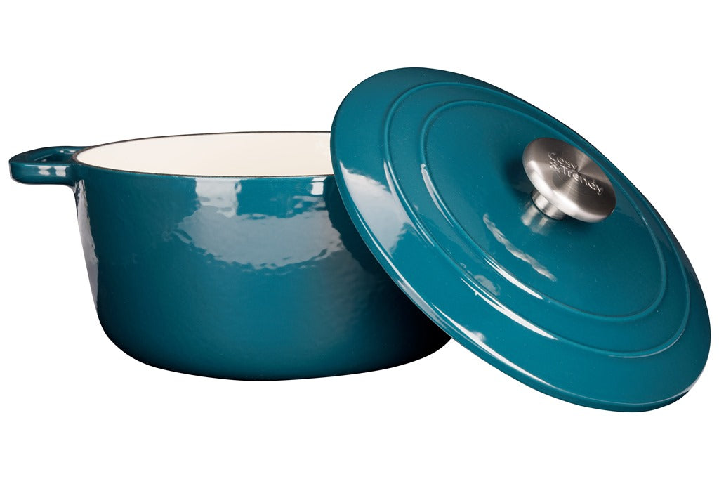 Cocotte en Fonte émaillée, FONTESTIC, Bleu Canard, D24 cm Cosy & Trendy - Mathon - 2