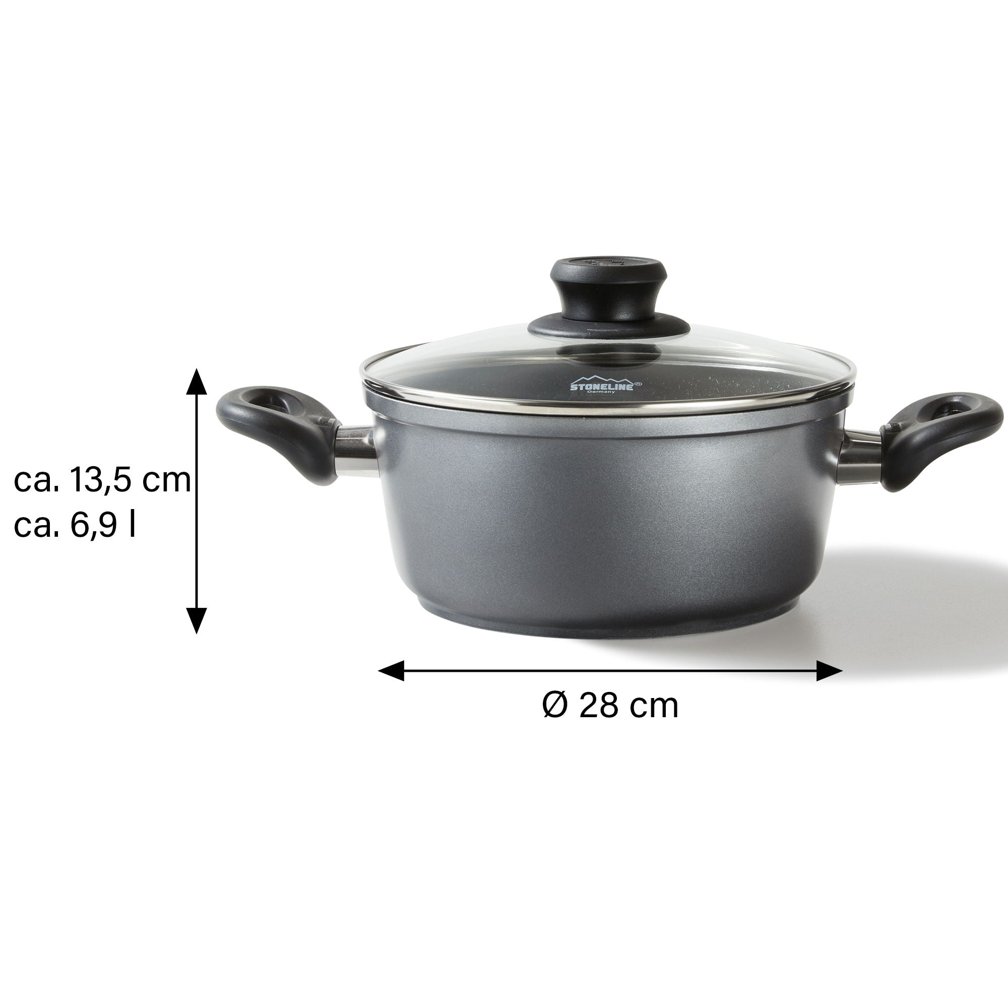 Faitout 28 cm, avec couvercle en verre Stoneline - Mathon - 4