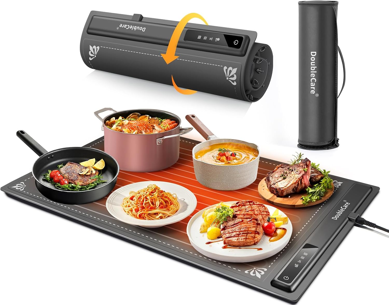 Tapis Chauffant Électrique en Silicone 58x39 cm Gris Vendos85 - Mathon