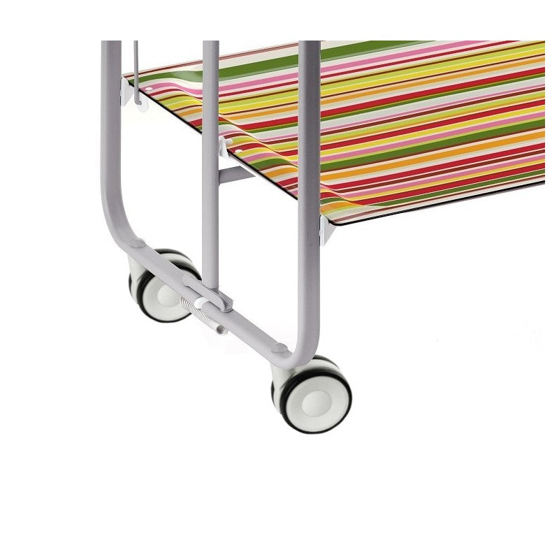 Desserte pliante 2 niveaux avec roulettes – structure gris aluminium, bauhaus Don Hierro - Mathon - 4