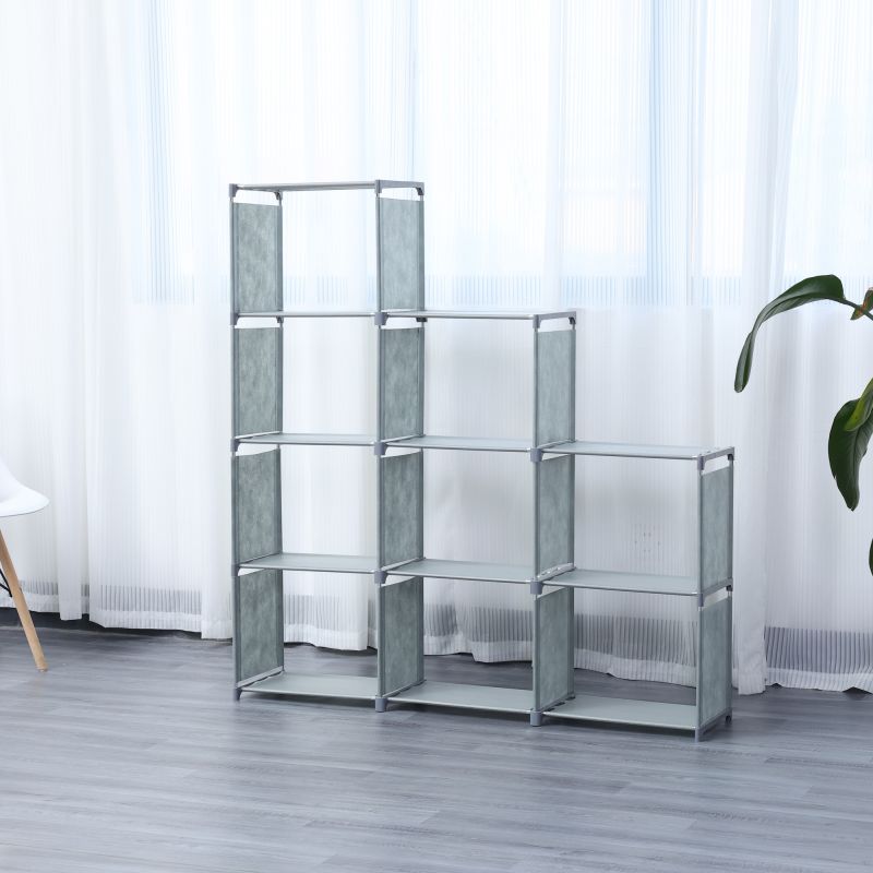 Etagère de rangement à 9 niveaux Gris Herzberg HG03350-GRY Herzberg - Mathon - 2