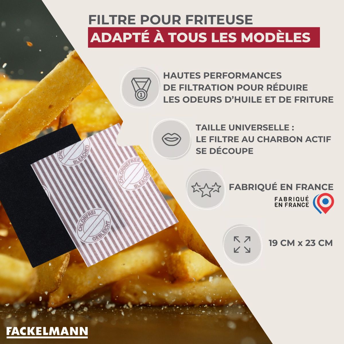 Filtre universel pour friteuse  Accessoires hotte et friture Fackelmann - Mathon - 3