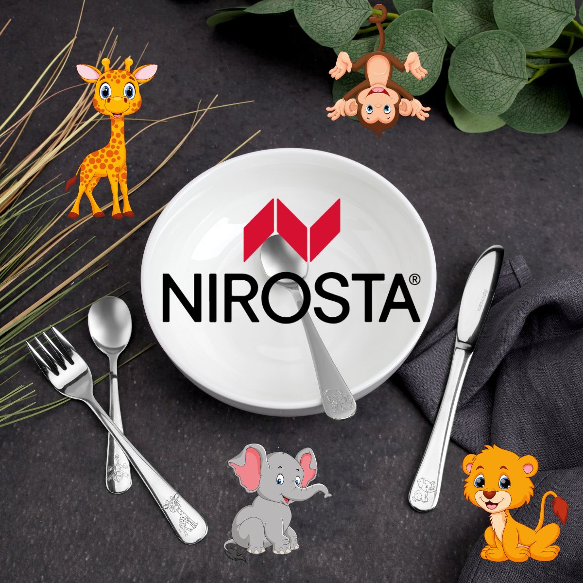 Set de 4 couverts pour enfants  Safari Nirosta - Mathon - 7