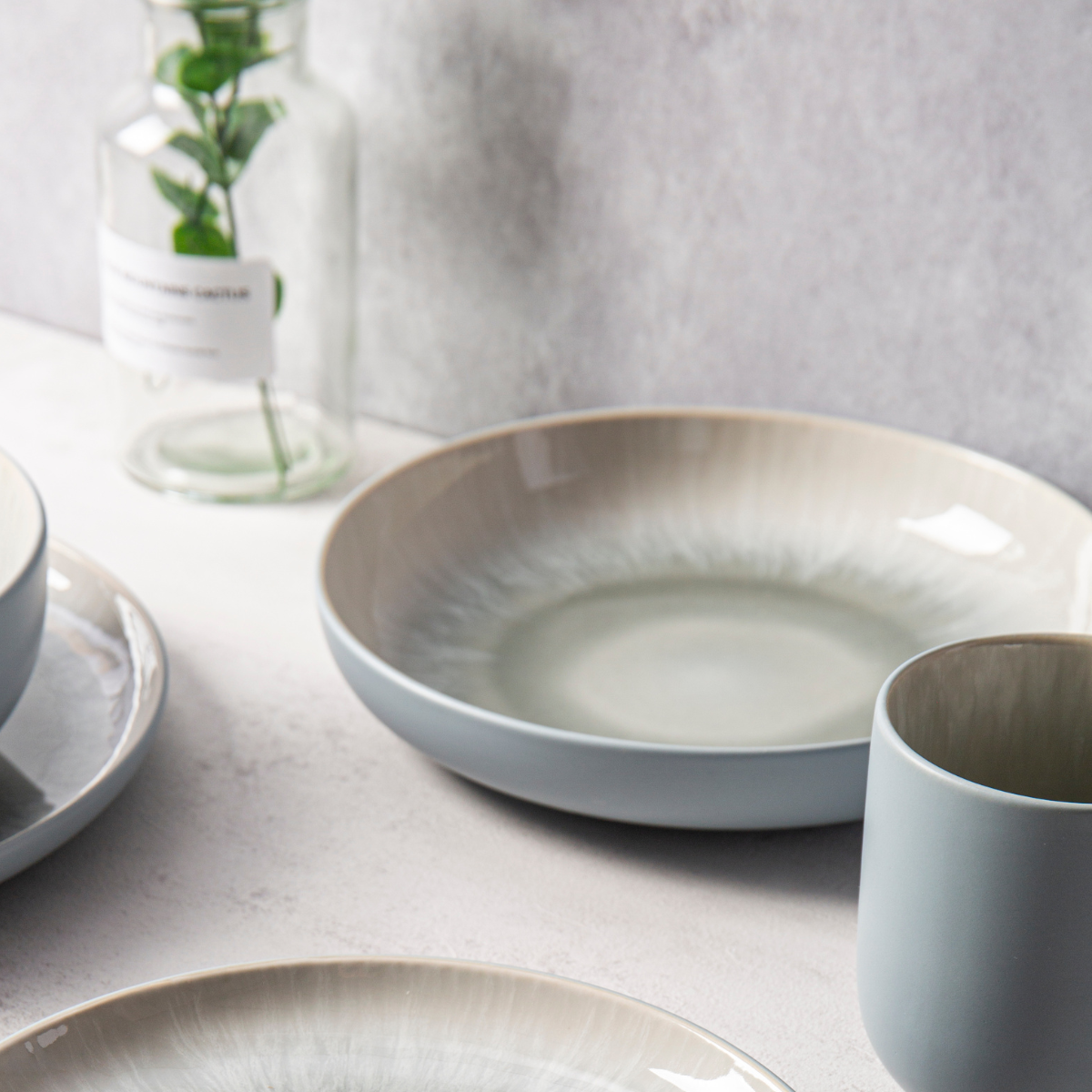 Lot de 6 assiettes creuses bleu - "Iris" Laguiole Cuisson - Mathon - 5