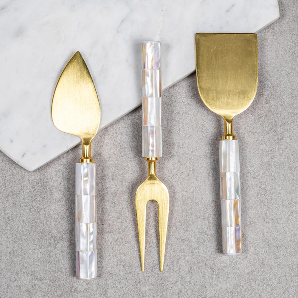 Service à fromage avec 3 couteaux Posidonie Table passion - Mathon - 2