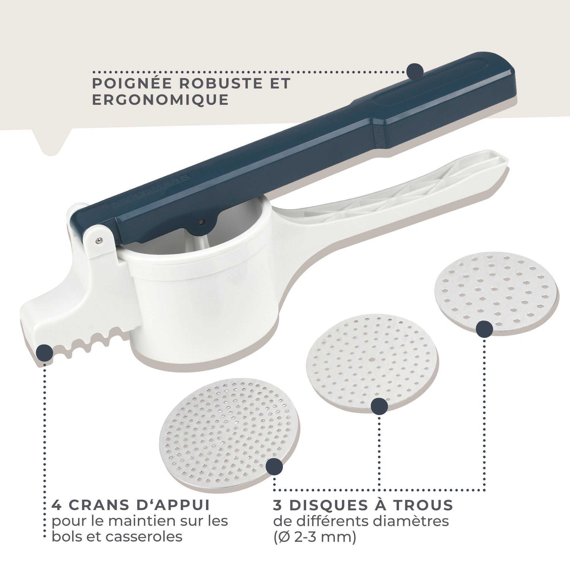 Presse purée et spaetzle manuel  Easy Prepare Fackelmann - Mathon - 2