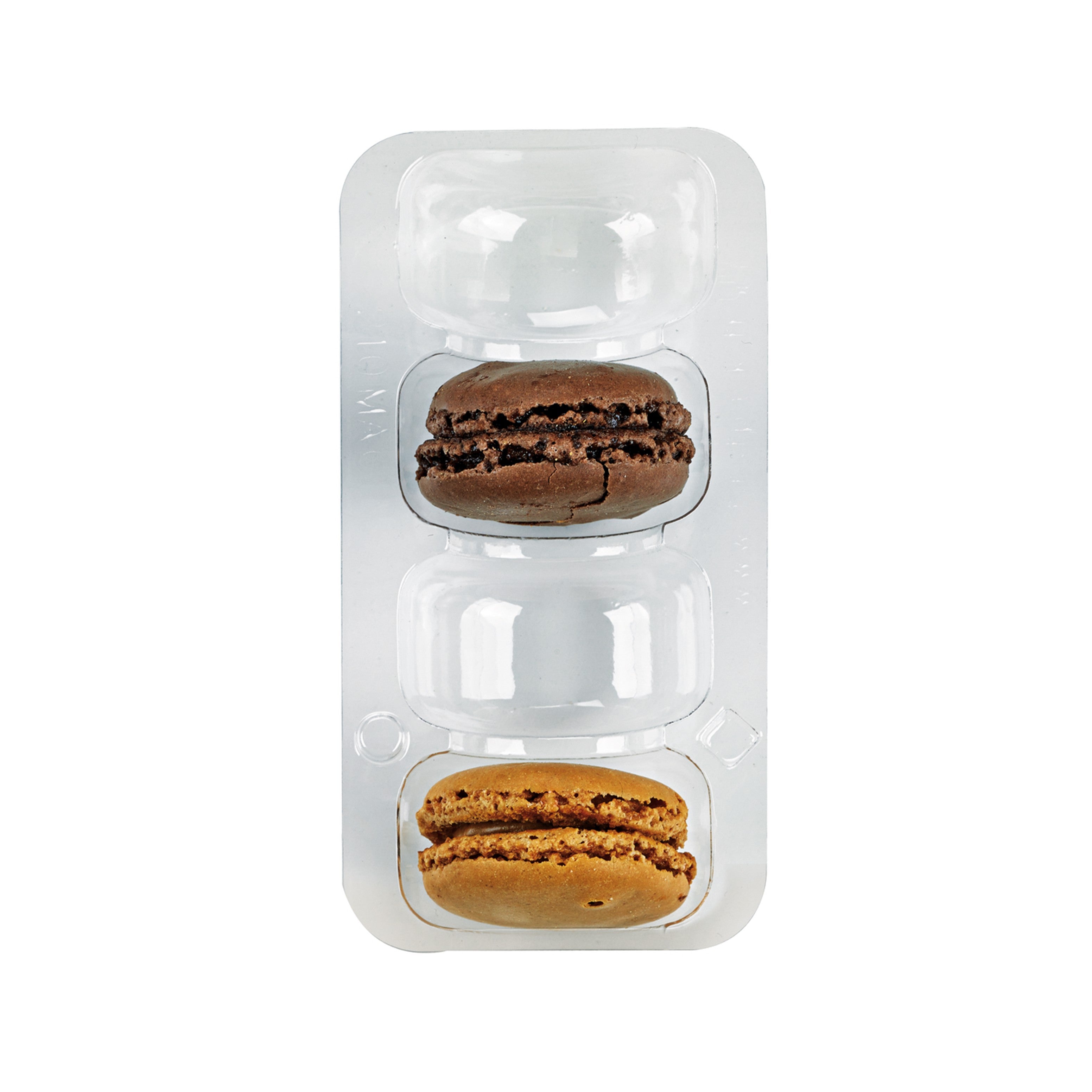 50Pcs - Insert plastique PET transparent pour 4 macarons (1x4) avec fermeture clipsable  128x68x23mm FirstPack - Mathon - 2