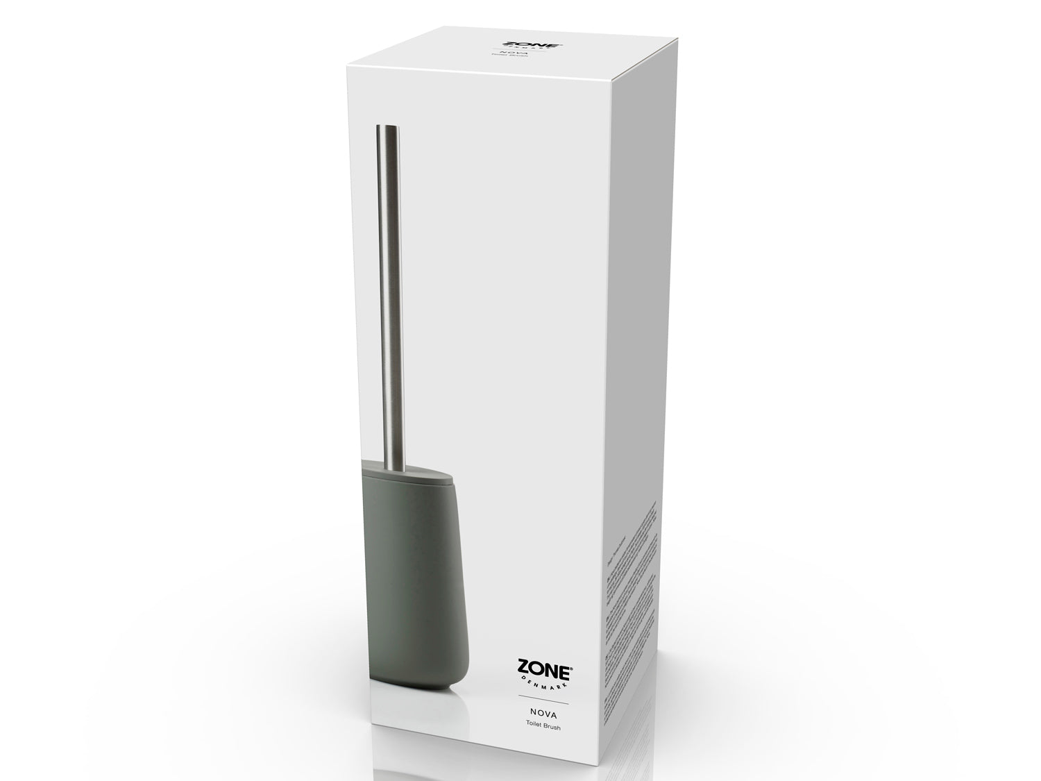 Brosse de toilette NOVA en porcelaine et acier Vert olive Zone Denmark - Mathon - 2