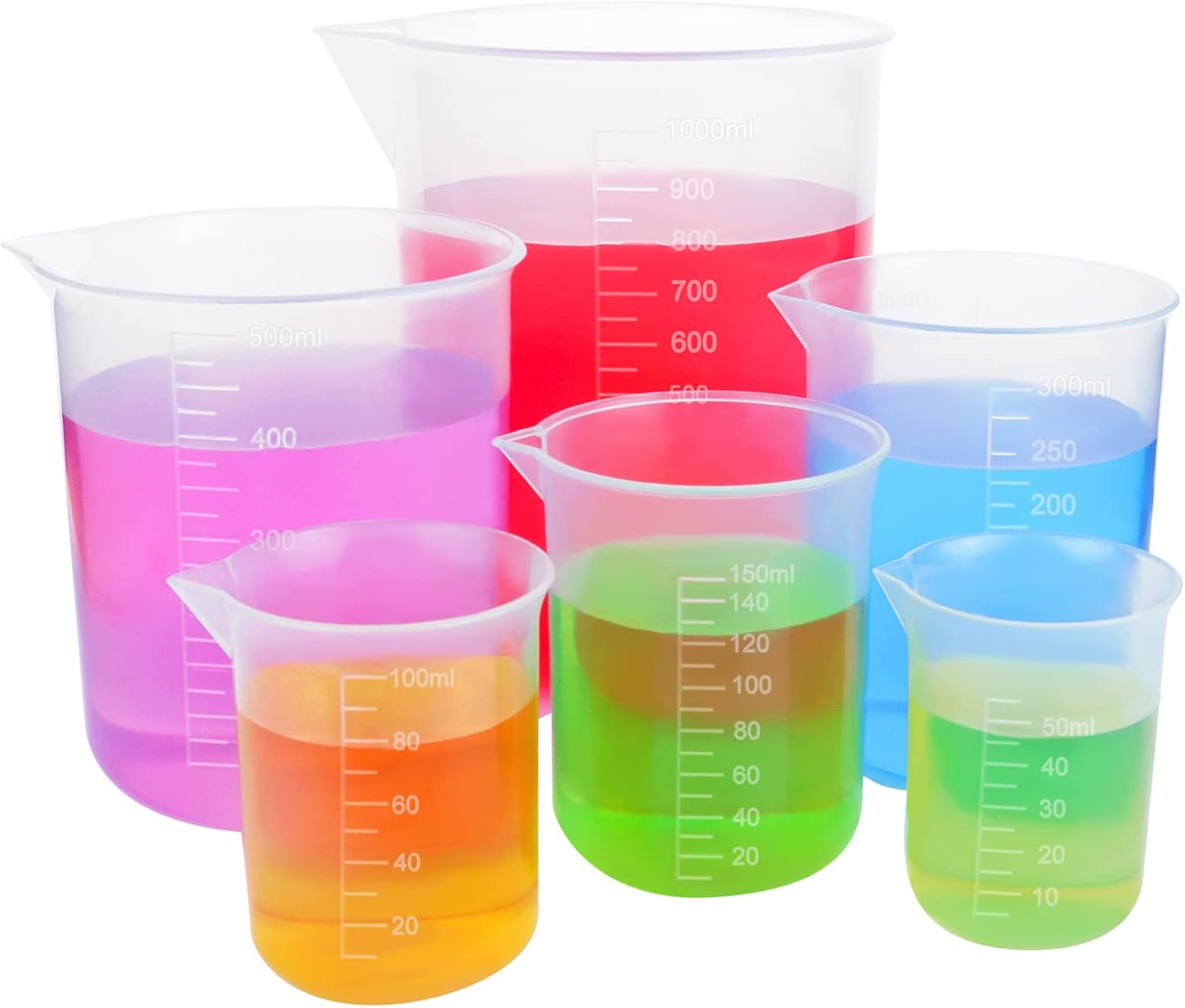 Lot de 6 gobelets doseurs transparents en plastique Vendos85 - Mathon