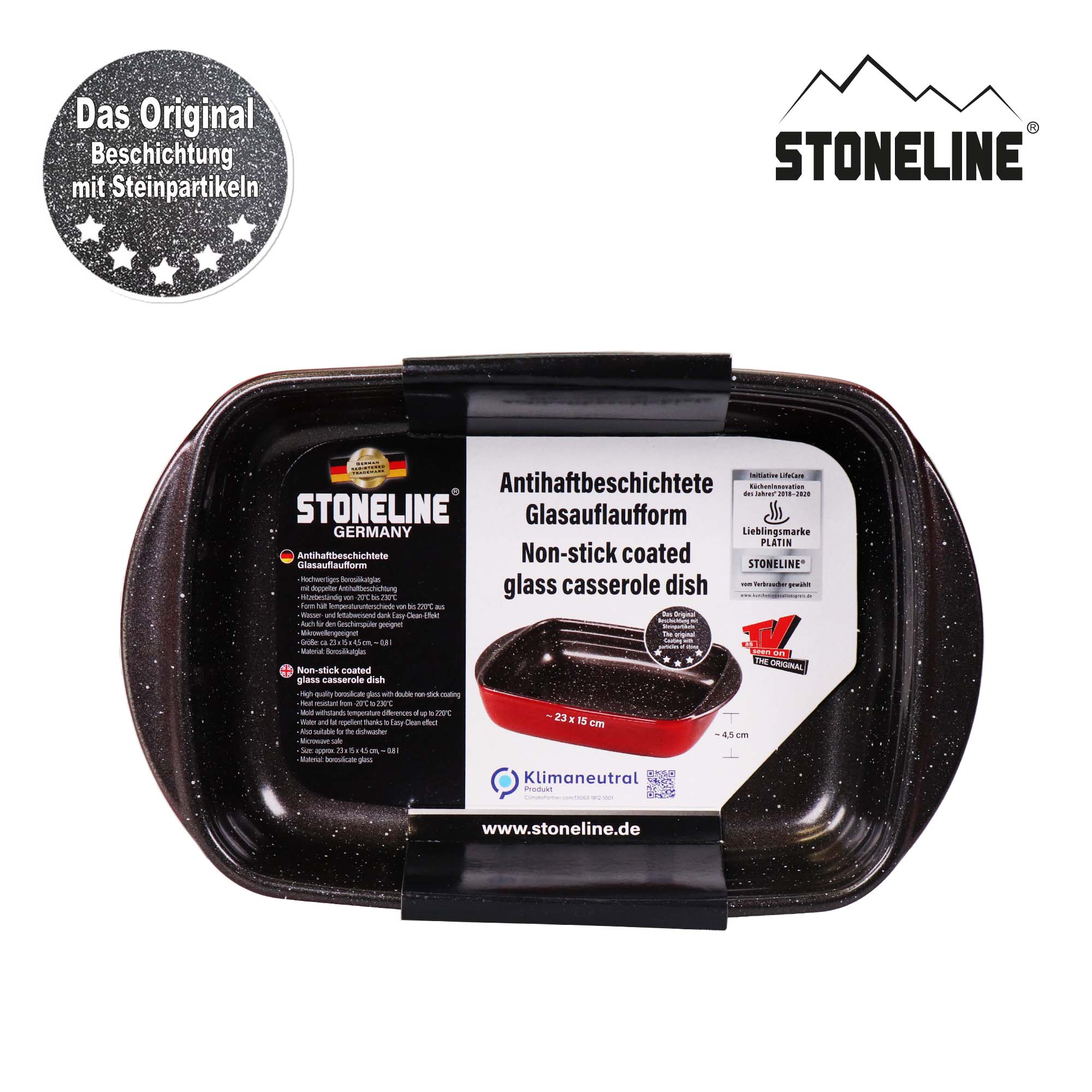 Plat à gratin en verre avec revêtement anti-adhésif 23 x 15 cm Stoneline - Mathon - 4