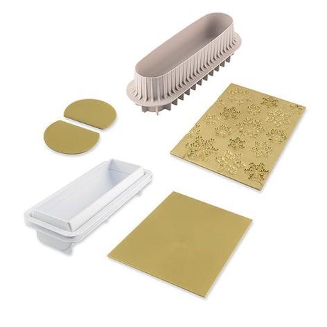 Lot kit pour bûche glacée Frozen et moule à insert Silikomart - Mathon - 2